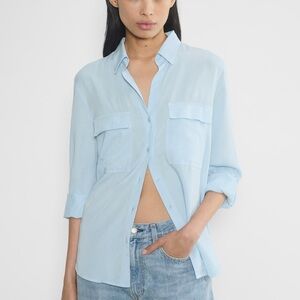 Aritzia Babaton Utility Shirt Classic Light Blue